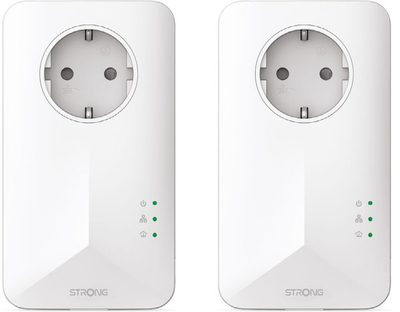 Adapter Powerline Strong 1000 Kit, 1000 Mbps, prizë kaluese, i bardhë