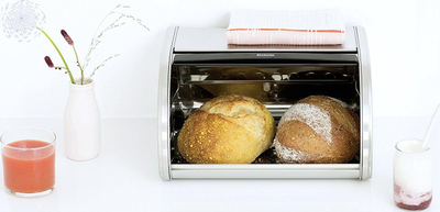 Kuti buke Brabantia Roll Top, çelik inox mat, ngjyrë argjendtë