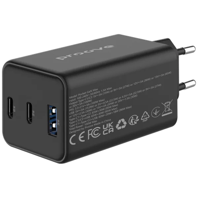 Karikues muri Proove Pocket, 65W, me 2×Type-C dhe USB, i zi