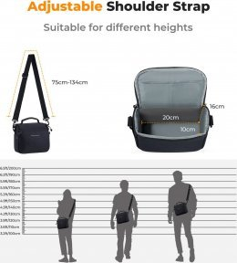 Çantë shpatulle për kamerë K&amp;F Concept Urban Wander 05, 5L, poliester, blu e errët