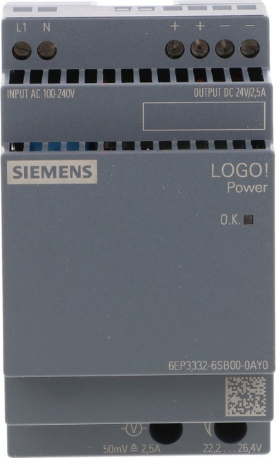 Furnizues energjie Siemens LOGO!Power 6EP3332-6SB00-0AY0, 24V DC 2.5A, hyrje AC