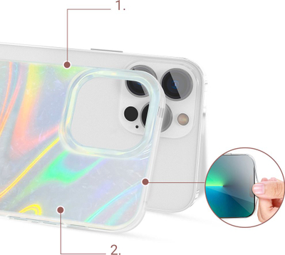 Mbrojtëse telefoni Kingxbar Shell Series për iPhone 13 Pro, PC TPU, blu perlë