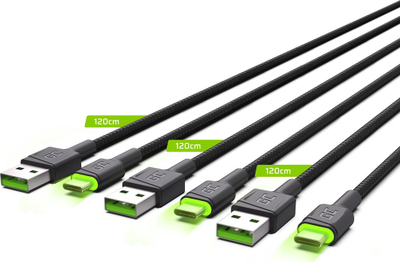 Set Kabllosh 3x Green Cell, Ray USB-C, 120cm