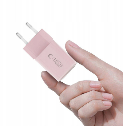 Полнач за мрежа Tech-Protect NCM33W, 33W, 2 порти USB PD QC 3.0, розова