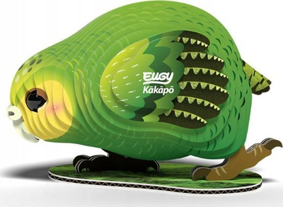 Lodër 3D ekologjike Teka Eugy Parrot Kakapo, puzzle 3D, 3 pjesë, jeshile