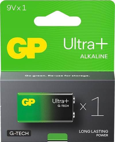 Bateri 9V GP Ultra Plus ULP1604A442C1, alkaline manganese, me mbrojtje nga rrjedhja