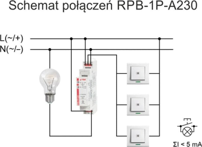 Rele bistabile Relpol RPB-1P-A230, 1P, 16A, 230V AC
