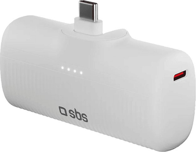 Powerbank SBS EcoPower, 5000mAh, 10W, e bardhë