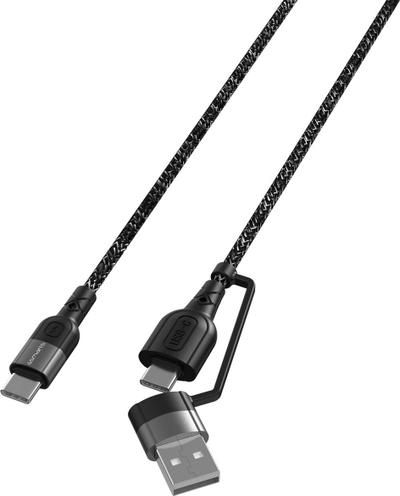 Кабел USB 4smarts ComboCord CA, USB A во USB C, 1.5 m, 60 W, црн