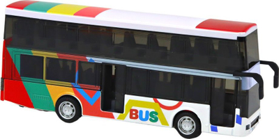 Lodër autobus dykatësh metalik, 20cm, drita shumëngjyrëshe, me tinguj