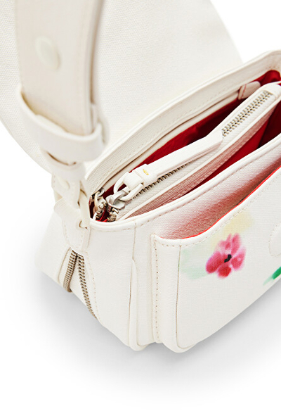 Çantë krahu për femra Desigual Bag Liquidflower Tr, e bardhë