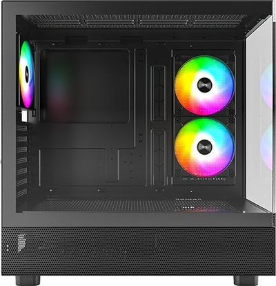 Kuti kompiutri Montech XR Panoramic Window, mid tower, me 3 ventilatorë ARGB PWM, e zezë