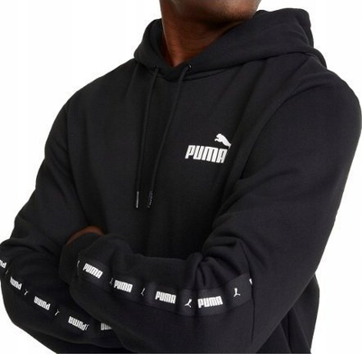 Bluzë me kapuç Puma ESS+ Tape Hoodie FL M, për burra, me xhep përpara, e zezë