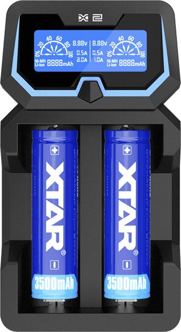 Karikues baterish Xtar X2, Li-ion, 2 vende, i zi