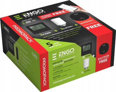 Set termostatik ENGO, koka termostatike dhe gateway ZigBee 3.0, i zi