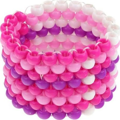 Set lodër Girls Creator Bead’s Bracelets Loom, makinë për byzylykë, rruaza shumëngjyrëshe, rozë