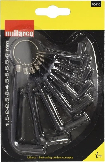 Set çelësa imbus Millarco, 8 copë, 1.5-6mm