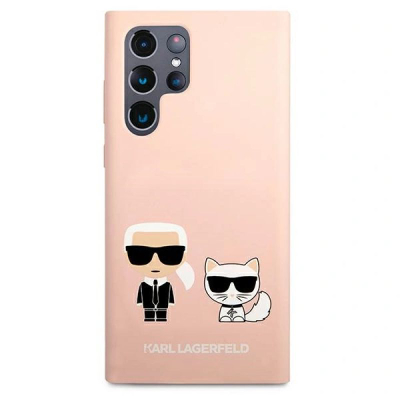 Kapak telefoni Karl Lagerfeld KLHCS22LSSKCI, për Samsung Galaxy S22 Ultra, silikon, rozë e çelët
