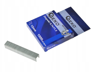 Kapëse zyre GEKO, 12mm, 1000 copë, çelik i galvanizum