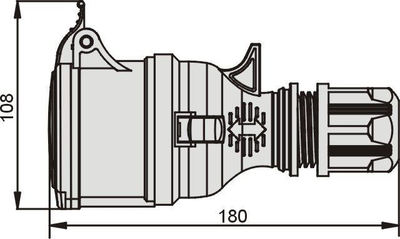 Prizë portative Elektromet, 32 A, 400 V, IP44, e kuqe