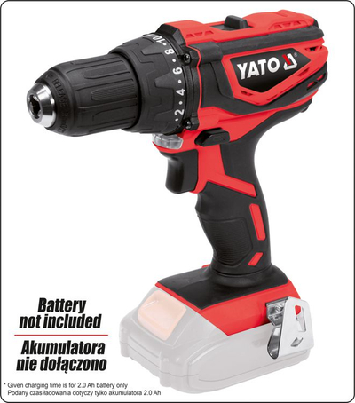 Stërvitëse pa kabllo YATO YT-82783, 18V, 40Nm, e kuqe e zezë