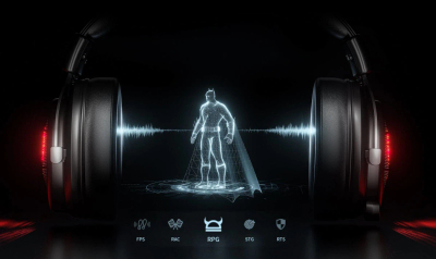 Kufje gaming Eksa E910, wireless 5.8 GHz, audio 7.1, të zeza