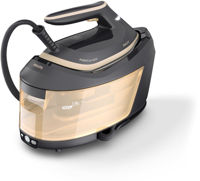 Stacion hekurosje me avull Philips PerfectCare 6000 PSG6064/80, OptimalTEMP, depozitë 1.8L, i zi