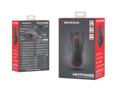 Maus gaming Genesis Krypton 750, optik 8000 DPI, RGB, i zi