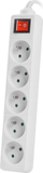 Shirit rryme Lanberg PS1-05E-0300-W, 5 priza, kabllo 3 metra, i bardhë