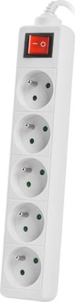 Shirit rryme Lanberg PS1-05E-0300-W, 5 priza, kabllo 3 metra, i bardhë