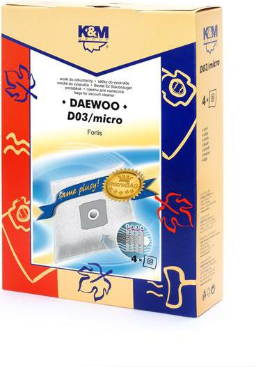 Qese pluhuri sintetike K&amp;M KM D03, set 4 copë, për fshesë me korrent