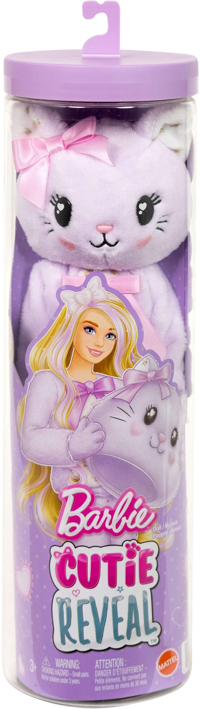 Kukull Barbie Cutie Reveal Cuddly Series Kitten, 10 surpriza, efekt ndryshimi ngjyre, lejla