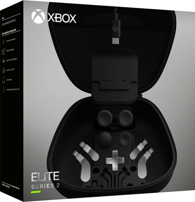 Pako aksesorësh Microsoft Xbox Elite 2 Core, pjesë zëvendësuese, USB Type C, e zezë argjendtë