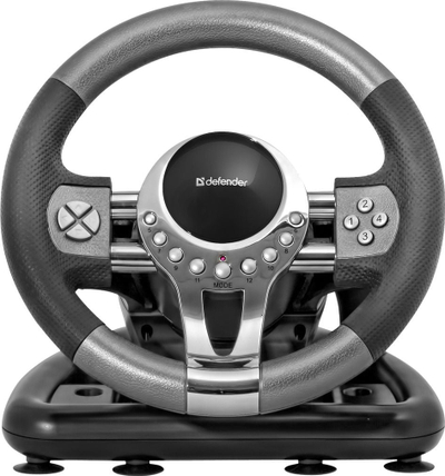 Timon lojrash Defender Forsage GTR, 12 butona, USB, me pedale, zi-gri