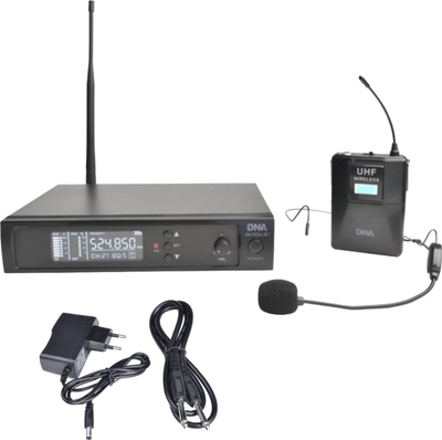 Сет безжичен микрофон DNA VM Head Set, UHF 518–542 MHz, XLR приемник, црн
