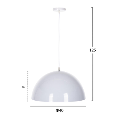 Llambë e varur tavani Φ40x125Hcm (HM4079), bardhë