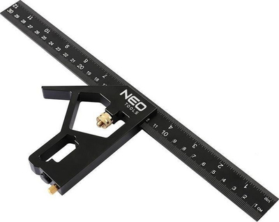 Vizore këndore multifunksionale Neo Tools Square, alumini, 30 cm, e zezë