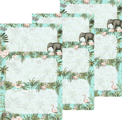 Etiketa libri Herlitz Tropical, vetëngjitëse, 76 x 35 mm, shumëngjyrëshe