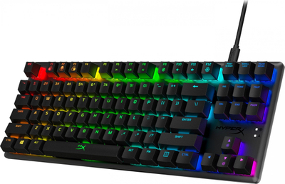 Tastierë mekanike HyperX Alloy Origins Core, për lojra, me drita RGB, HX Blue, QWERTY US, e zezë
