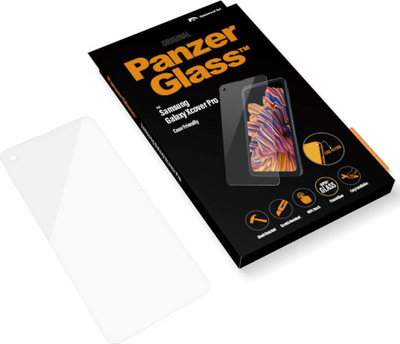 Xham mbrojtës PanzerGlass për Samsung Galaxy Xcover Pro, mbulim skaj më skaj, i përshtatshëm me kapak, transparent