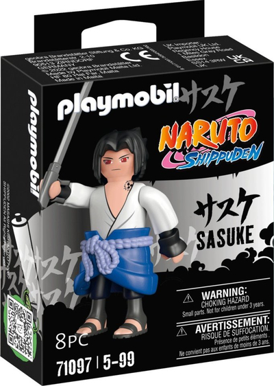 Figurë Playmobil Naruto Shippuden Sasuke 71097, 8 copa, për kalamaj 5+