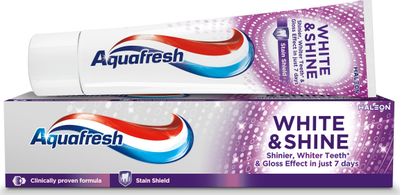 Pastë dhëmbësh Aquafresh White &amp; Shine, 100 ml, për zbardhje