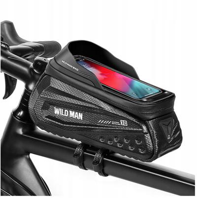 Çantë biçiklete Wildman ES10, 1.2L, për telefon 4-7\", e zezë