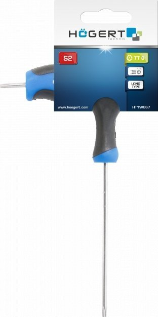 Çelës Torx Hogert Technik HT1W867, T8, 75mm, çelik veglash