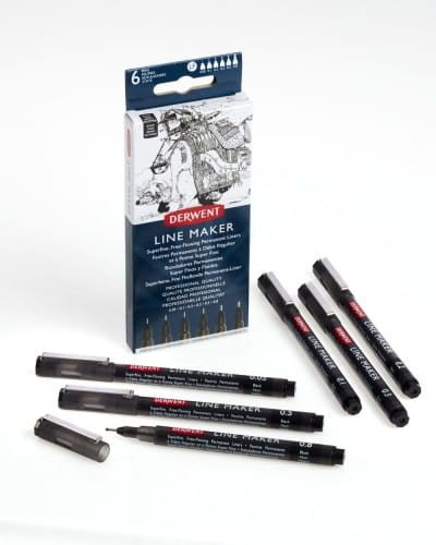 Stilolaps grafik Derwent Line Maker, set 6 copë, i zi
