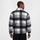 Bluzë fleece për burra Nike Club SSNL WNTRZD AOP HZ, gjysmë zinxhir, me kuadrate, bardh e zi gri