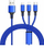 Kabllo USB PremiumCord ku31pow01, USB A në USB C microUSB Lightning, 1.2 m, blu