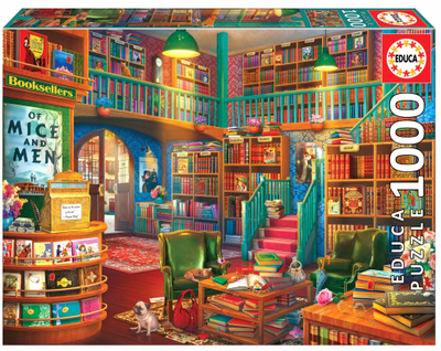 Puzzle Educa Wonderful Bookshop, 1000 pjesë, shumëngjyrësh
