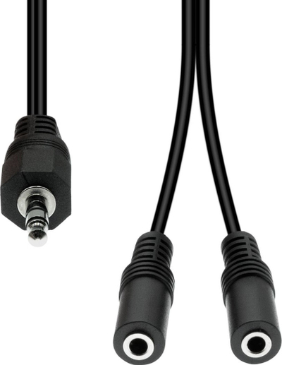 Kabllo audio ProXtend 3.5mm splitter, 1x mashkull 2x femër, i zi