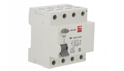 Çelës diferencial KOOP Elektro FSS 4P 63A, 30mA, 4-polësh, i bardhë